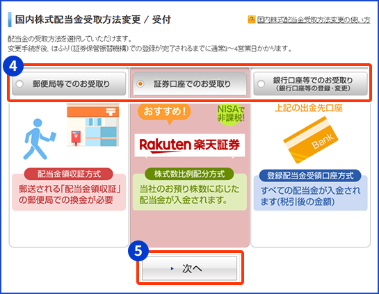 楽天証券 Nisa ニーサ 少額投資非課税制度 Nisa口座での配当金等を非課税で受取るためには