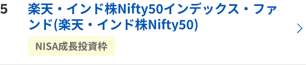 楽天・インド株Nifty50インデックス・ファンド(楽天・インド株Nifty50)