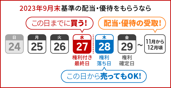 国内株式】9月末決算銘柄の取引、株主優待獲得、移管等に関するご注意