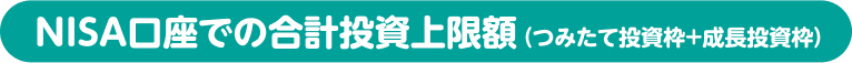 NISA口座での合計投資上限額（つみたて投資枠+成長投資枠）