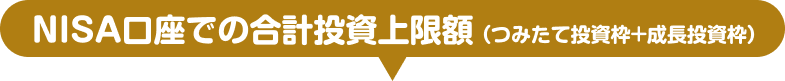 NISA口座での合計投資上限額（つみたて投資枠+成長投資枠）