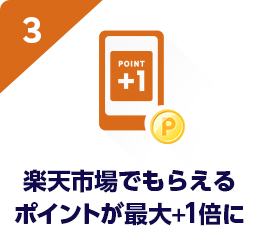 3.楽天市場でもらえるポイントが最大+1倍に