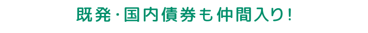 既発・国内債券も仲間入り！