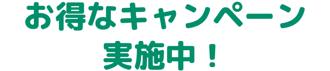 お得なキャンペーン実施中！