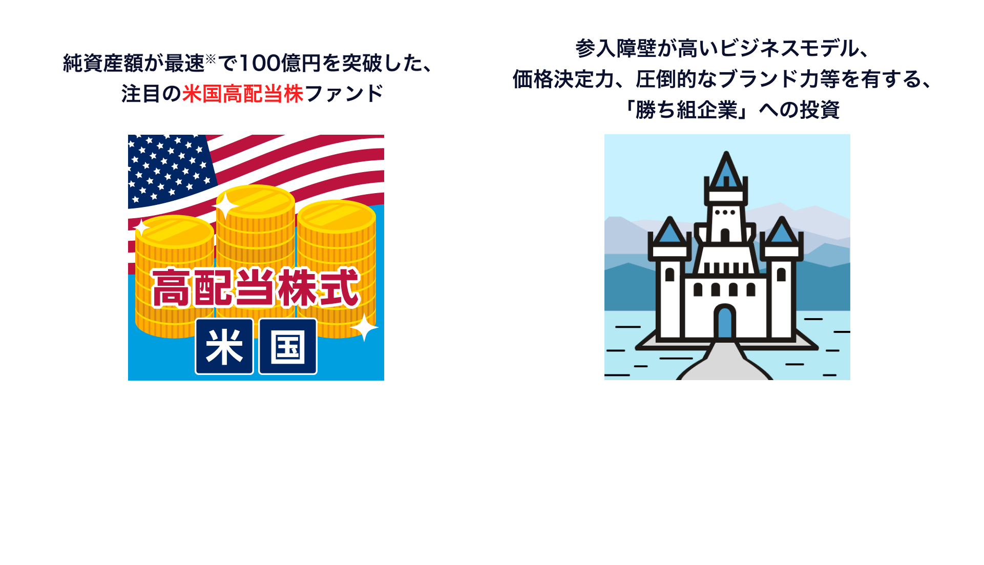 純資産額が最速で100億円を突破した、楽天SCHDとして注目の米国高配当株ファンド　参入障壁が高いビジネスモデル、価値決定力、圧倒的なブランド力等を有する、「勝ち組企業」へ投資