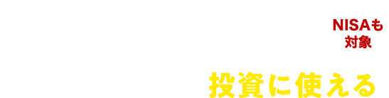 ポイントがドンドン貯まる！投資に使える NISAも対象