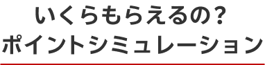 いくらもらえるの？ポイントシミュレーション