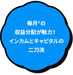 毎月※の収益分配が魅力！インカムとキャピタルの二刀流